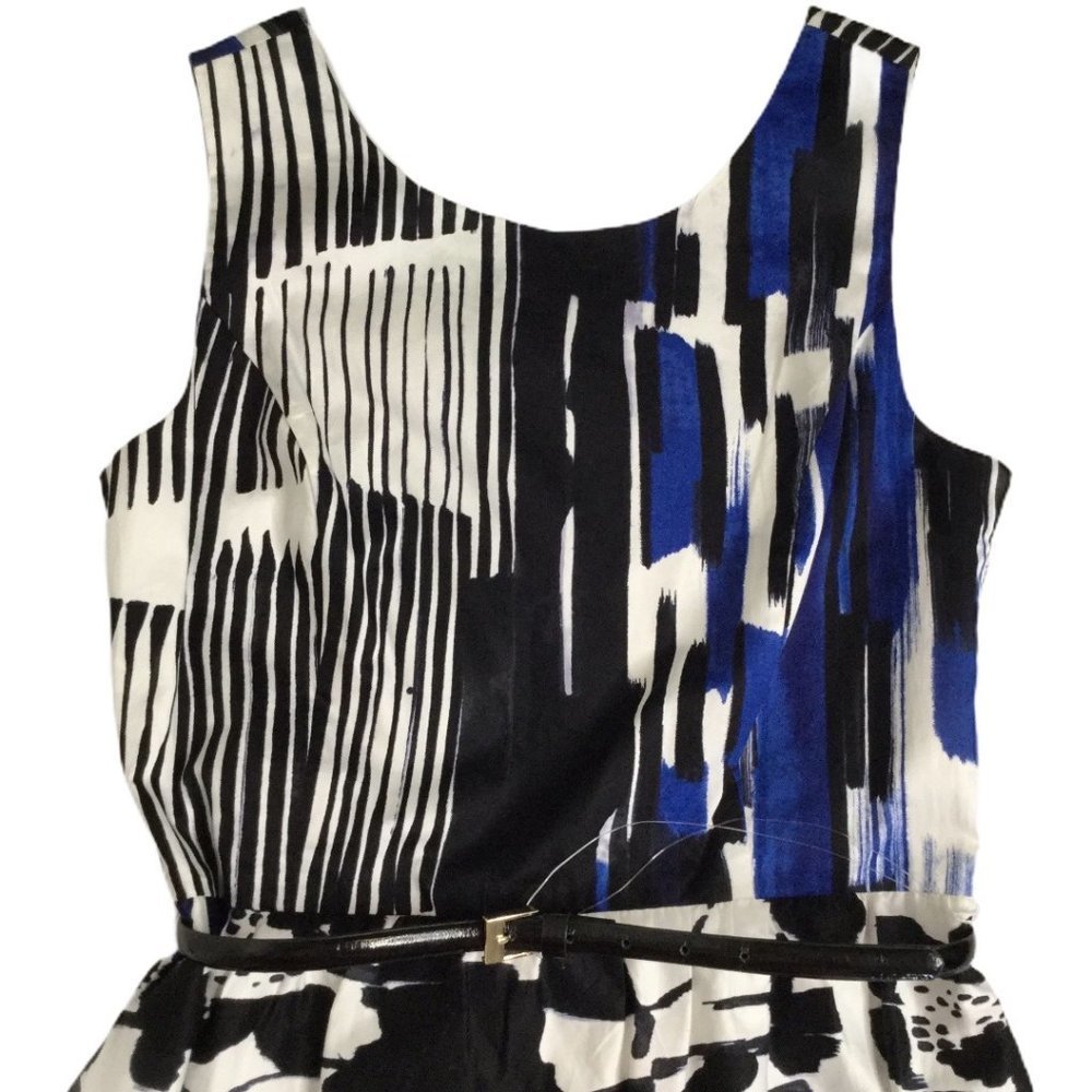 Ellen Tracy Sleeveless Graphic Print Fit and Flare Dress Sz 10 - Picture 7 of 11